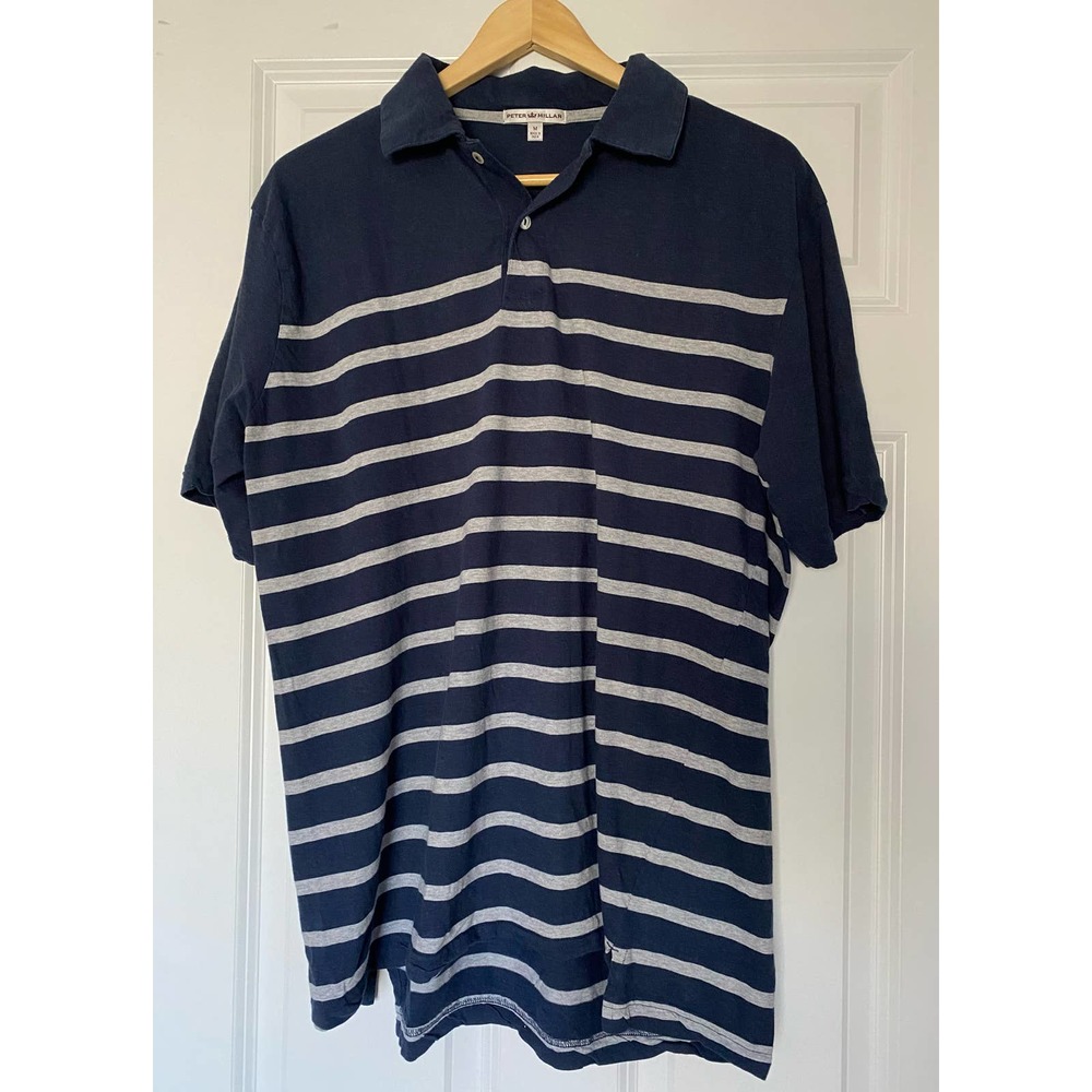Peter Millar Polo Golf Shirt, Men’s, Blue & Gray, Size Medium